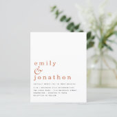 Papier Budget Simple QR Code Terracotta Mariage Invitatio (Debout devant)