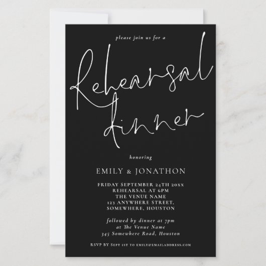 Papier Budget Simple Répétition Dîner Script invitation n (Devant)