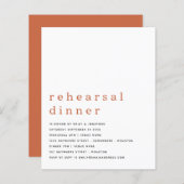 Papier Budget Simple Répétition en Terracotta Dîner Invit (Devant / Derrière)