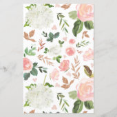 Papier Budget Simple Rose Floral Baby shower Invitation (Dos)