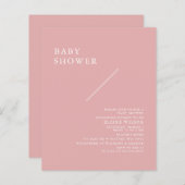 Papier Budget Simple Rose Moderne Baby shower Invitation (Devant / Derrière)