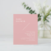 Papier Budget Simple Rose Moderne Baby shower Invitation (Debout devant)