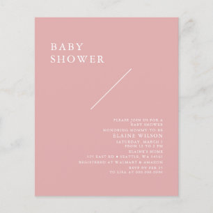 Papier Budget Simple Rose Moderne Baby shower Invitation