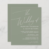 Papier BUDGET Simple Sage Green Script Le Mariage (Devant / Derrière)