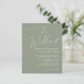 Papier BUDGET Simple Sage Green Script Le Mariage (Debout devant)