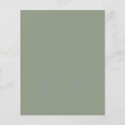 Papier BUDGET Simple Sage Green Script Le Mariage (Dos)