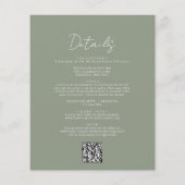 Papier BUDGET Simple Sage Green Script QR Code Mariage (Dos)