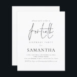 Papier Budget Simple Script 40e anniversaire Invitation d<br><div class="desc">Il y a deux options de papier à choisir pour cette taille (4, 5 x 5, 6 po) dans la plage Budget. Pour ce produit, je recommanderais le semi-brillant qui est un stock de carte de 110 gsm, semblable en épaisseur à une carte postale. L'option Satin est un papier beaucoup...</div>