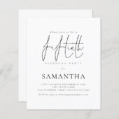 Papier Budget Simple Script 50e anniversaire Invitation d (Devant / Derrière)
