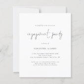 Papier Budget Simple Script Engagement Party Invitation (Devant)