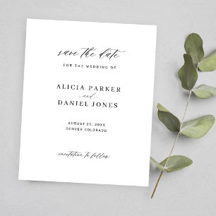 Papier Budget simple script minimaliste mariage sauvegard