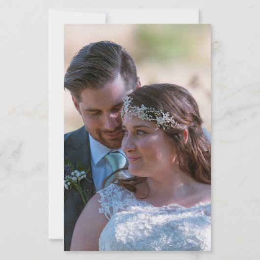 Papier Budget Simple Script Photo Mariage Grand Merci (Dos)