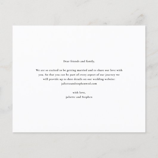 Papier Budget Simple Script Photo Wedding Enregistrer la  (Dos)