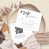 Papier Budget Simple Script QR Code Mariage RSVP