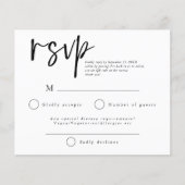 Papier Budget Simple Script QR Code Mariage RSVP (Devant)