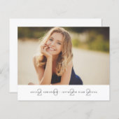 Papier Budget Simple Silver Photo Grad Faire-part (Devant / Derrière)