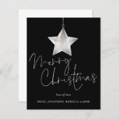 Papier Budget Simple Silver Star Joyeux Noël Noir (Devant / Derrière)