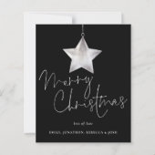 Papier Budget Simple Silver Star Joyeux Noël Noir (Devant)