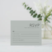 Papier Budget Simple Silvery Sage Vert Mariage RSVP (Debout devant)