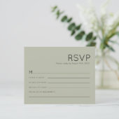 Papier Budget Simple Soft Sage Vert Mariage RSVP (Debout devant)
