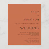 Papier Budget Simple Terracotta QR Code Mariage Invitatio (Devant)