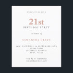 Papier Budget Simple Texte Blush 21e Invitation d'anniver<br><div class="desc">Budget Simple Texte Blush Invitation 21e Anniversaire. Un rapport qualité/prix inférieur 4, 5 x 5, 6 pouces alternative par défaut à l'option semi-brillant qui est recommandé pour les invitations et est une épaisseur similaire à une carte postale. L'option satin est beaucoup plus mince papier mieux pour les enceintes.</div>