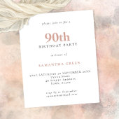 Papier Budget Simple Texte Blush 90e Anniversaire Invitat