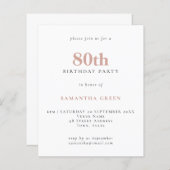 Papier Budget Simple Texte Blush Invitation d'anniversair (Devant / Derrière)