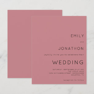Papier Budget Simple Texte Dusty Rose Faire-part de maria