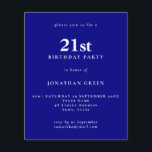 Papier Budget Simple Texte Marine Invitation 21e annivers<br><div class="desc">Budget Simple Texte Marine Invitation 21e Anniversaire. Un rapport qualité/prix inférieur 4, 5 x 5, 6 pouces alternative par défaut à l'option semi-brillant qui est recommandé pour les invitations et est une épaisseur similaire à une carte postale. L'option satin est beaucoup plus mince papier mieux pour les enceintes.</div>