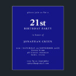 Papier Budget Simple Texte Marine Invitation 21e annivers<br><div class="desc">Budget Simple Texte Marine Invitation 21e Anniversaire. Un rapport qualité/prix inférieur 4, 5 x 5, 6 pouces alternative par défaut à l'option semi-brillant qui est recommandé pour les invitations et est une épaisseur similaire à une carte postale. L'option satin est beaucoup plus mince papier mieux pour les enceintes.</div>