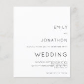 Papier Budget Simple Texte Noir Blanc Faire-part de maria (Devant)