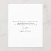 Papier Budget Simple Texte Noir Blanc Mariage Merci (Dos)