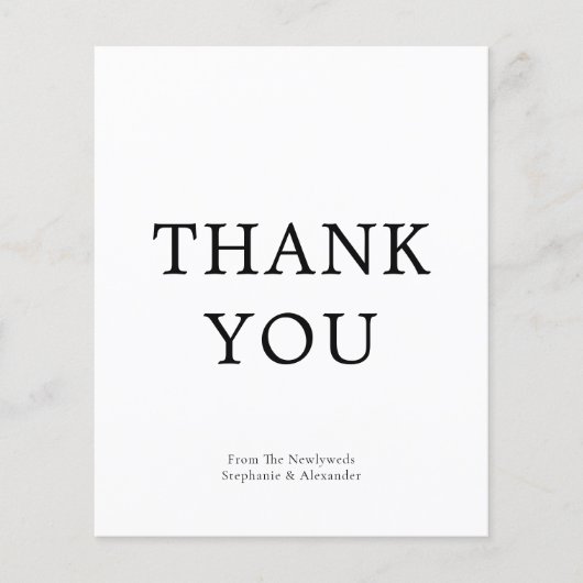 Papier Budget Simple Texte Noir Blanc Mariage Merci (Devant)