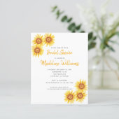 Papier Budget Simple Tournesol Invitation nuptiale Douche (Debout devant)