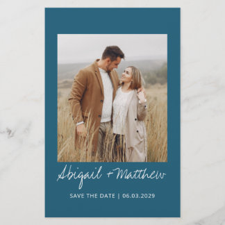 Papier Budget Simple Turquoise Enregistrer La Date Invita