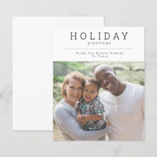 Papier BUDGET Simples voeux de vacances Photo personnalis