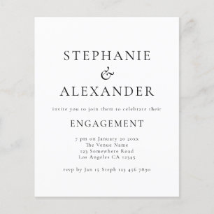 Papier Budget Simply Text Engagement Party