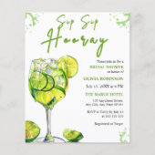 Papier Budget Sip Sip Hooray nuptiale douche Invitation (Devant)