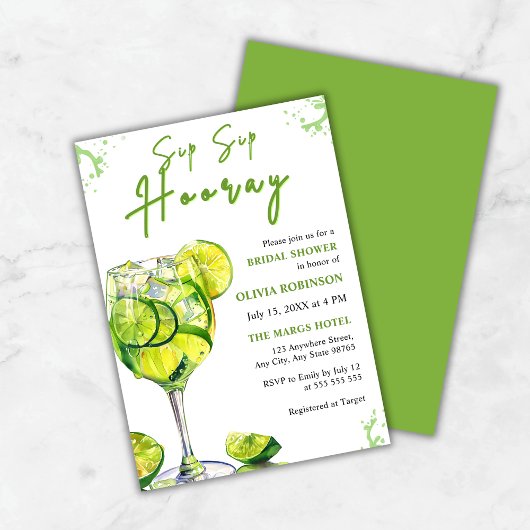 Papier Budget Sip Sip Hooray nuptiale douche Invitation