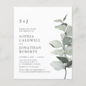 Papier Budget Site Web RSVP Sage Eucalyptus Mariage Invit (Devant)