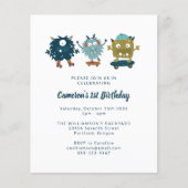 Papier Budget Skateboard Monstres 1er Anniversaire Invita (Devant)