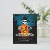 Papier Budget Skeleton et Citrouille Halloween Invitation (Debout devant)