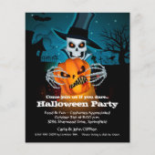 Papier Budget Skeleton et Citrouille Halloween Invitation (Devant)
