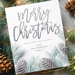 Papier Budget Snow Pine & Leaf Merry Christmas