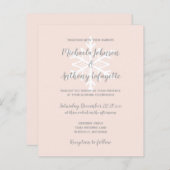 Papier Budget Snowflake Blush Hiver Mariage Invitation (Devant / Derrière)