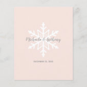 Papier Budget Snowflake Blush Hiver Mariage Invitation (Dos)