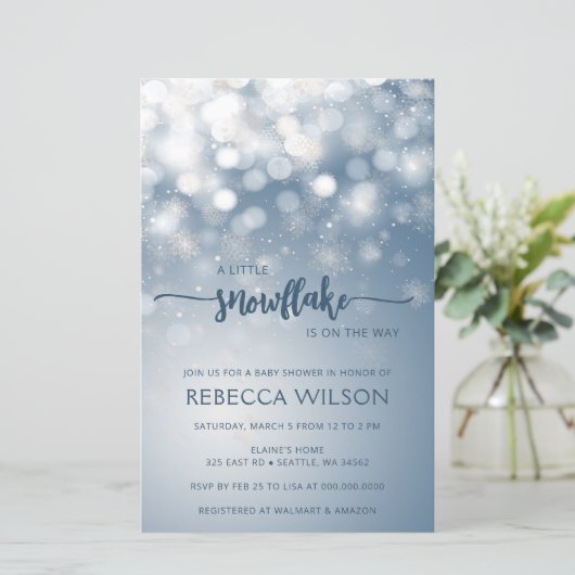 Papier Budget Snowflake est sur le chemin Baby shower de (Debout devant)