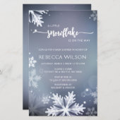 Papier Budget Snowflake est sur le chemin Baby shower de (Devant / Derrière)