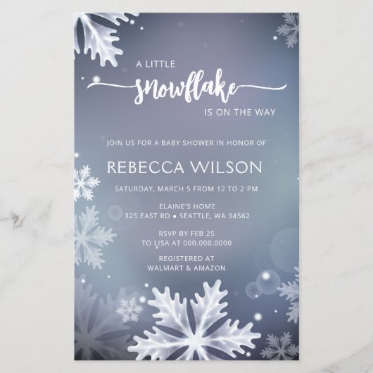 Papier Budget Snowflake est sur le chemin Baby shower de (Devant)
